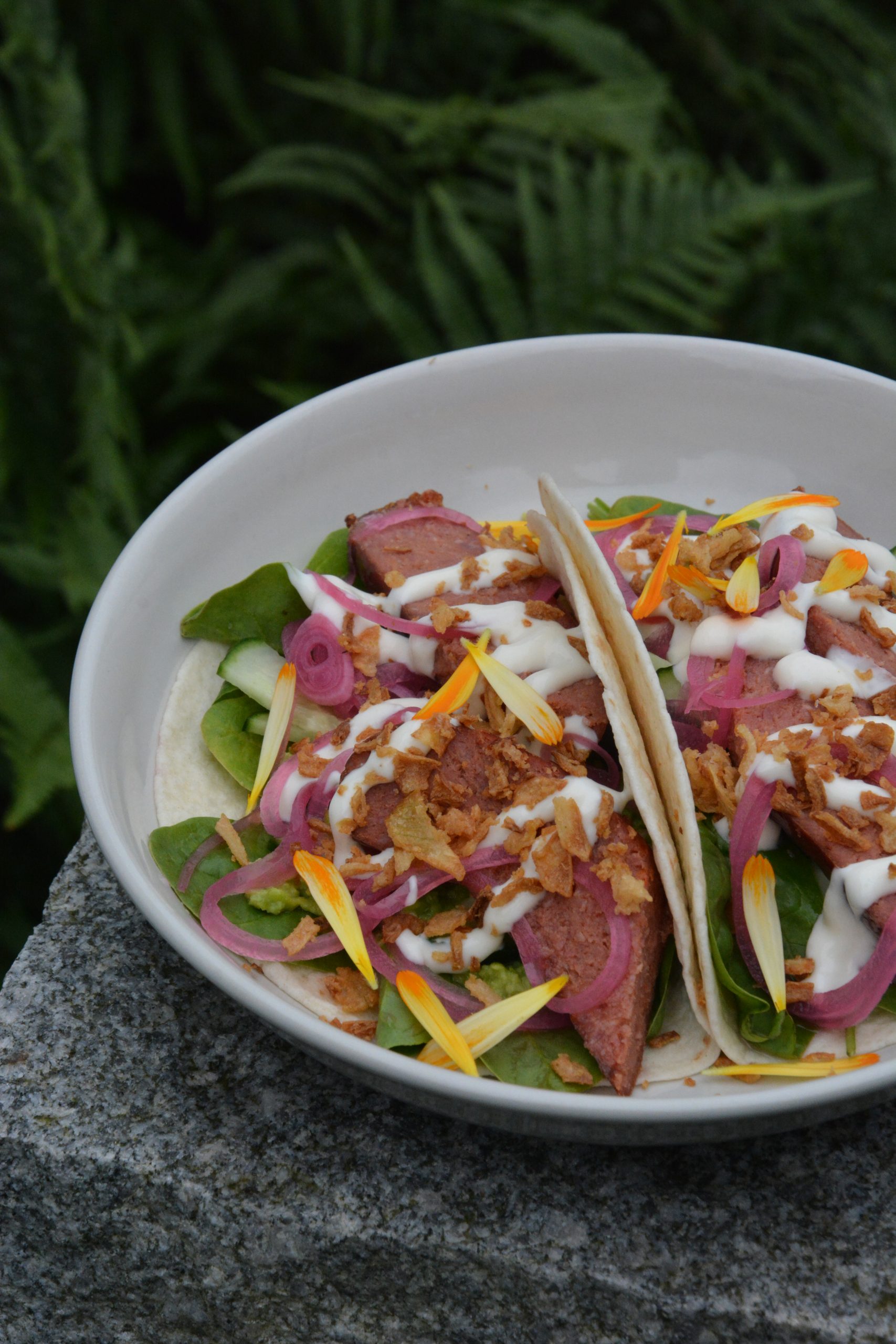 Taco plate outdoors